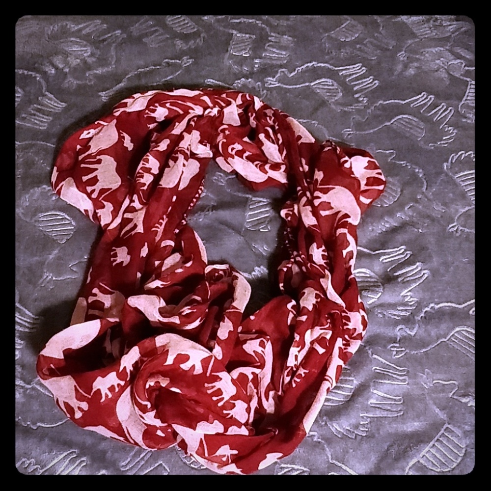 maroon elephant infinity scarf